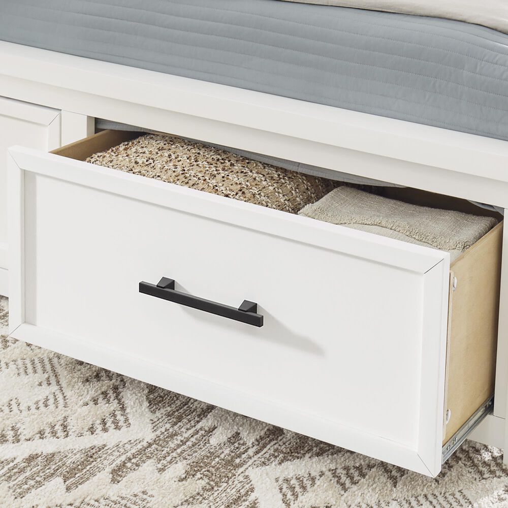 Ashley Ashbryn King Storage Bed and Two Nightstands in White and Oak, , large