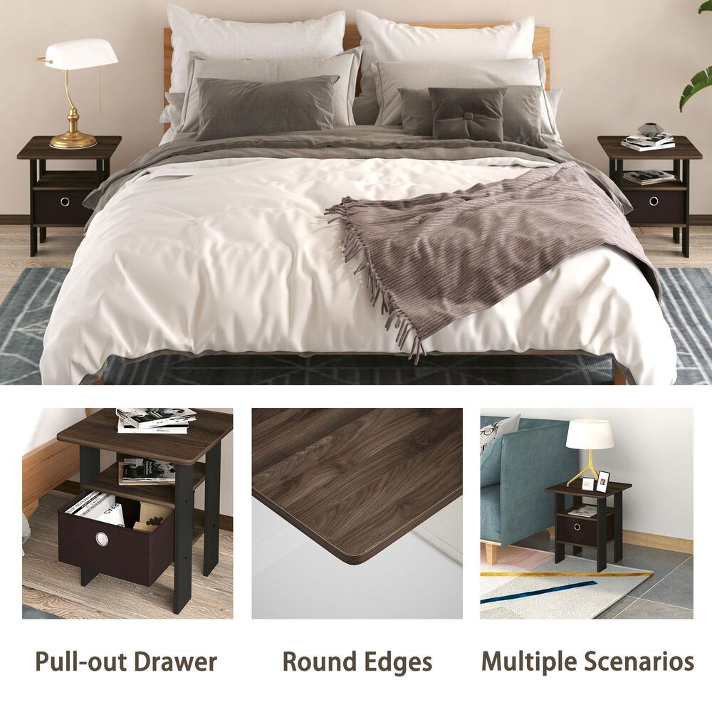 HOMLUX 1-Drawer End Table in Columbia Walnut, , large