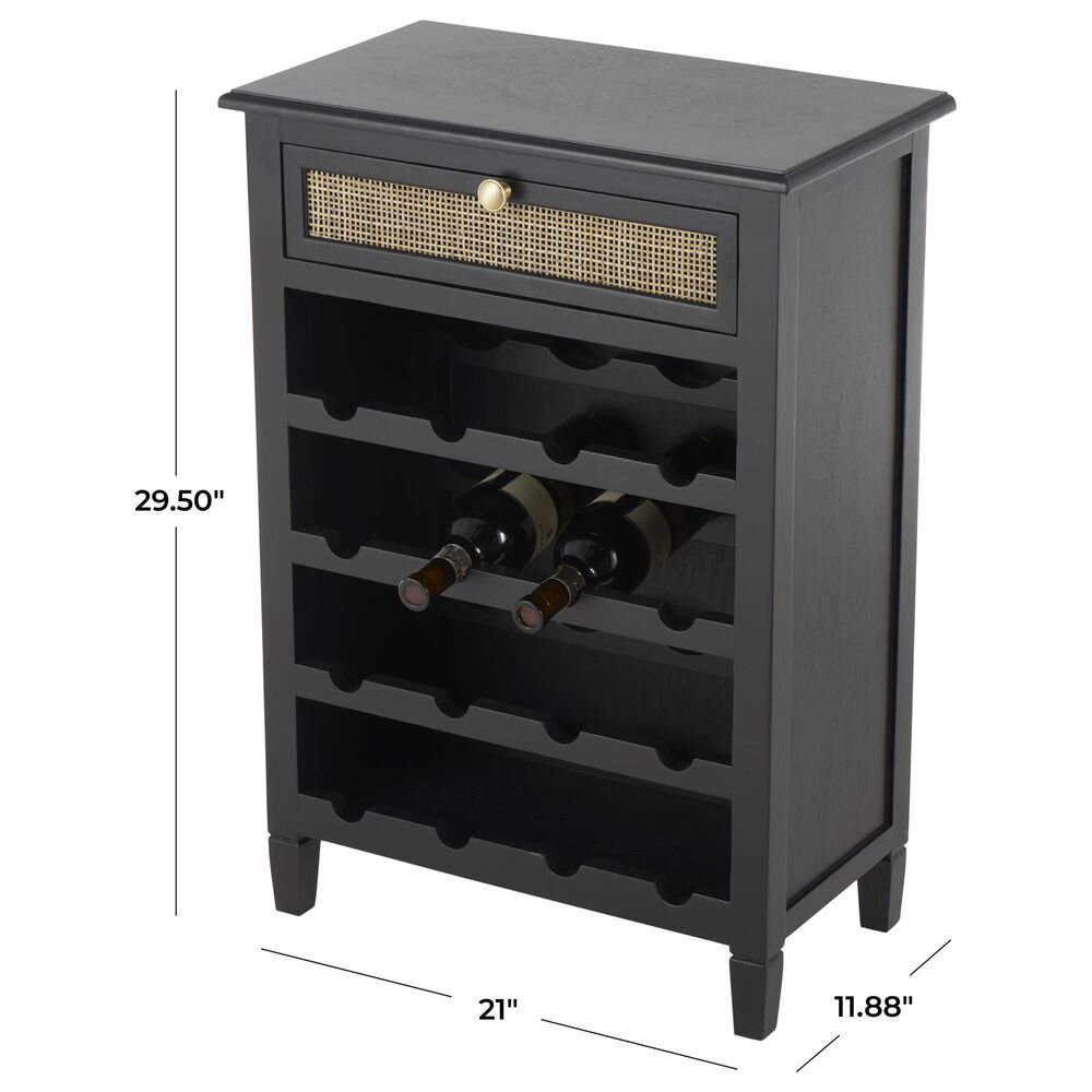 Maple and Jade 12-Bottle Storage Standing Wine Rack in Matte Black, Gold and Brown, , large