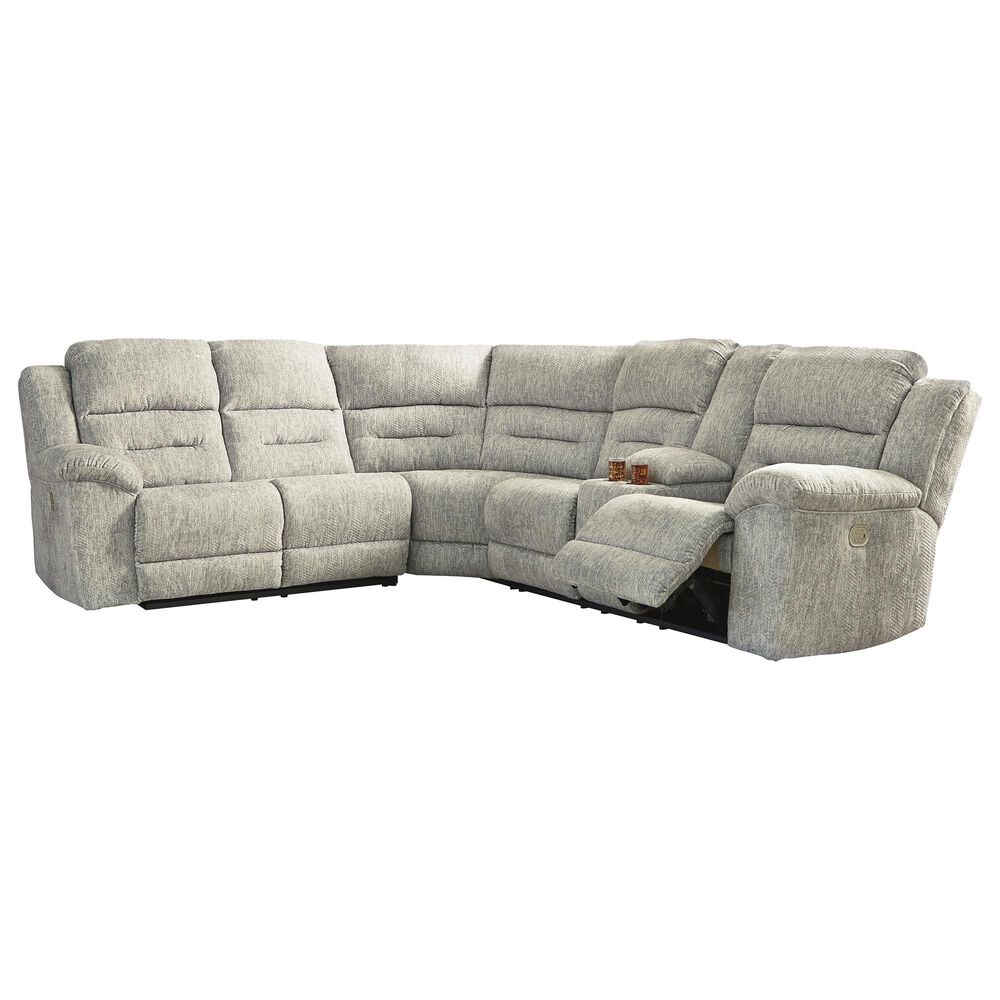 Signature Design by Ashley Family Den 3-Piece Right Power Reclining Sectional in Pewter, , large