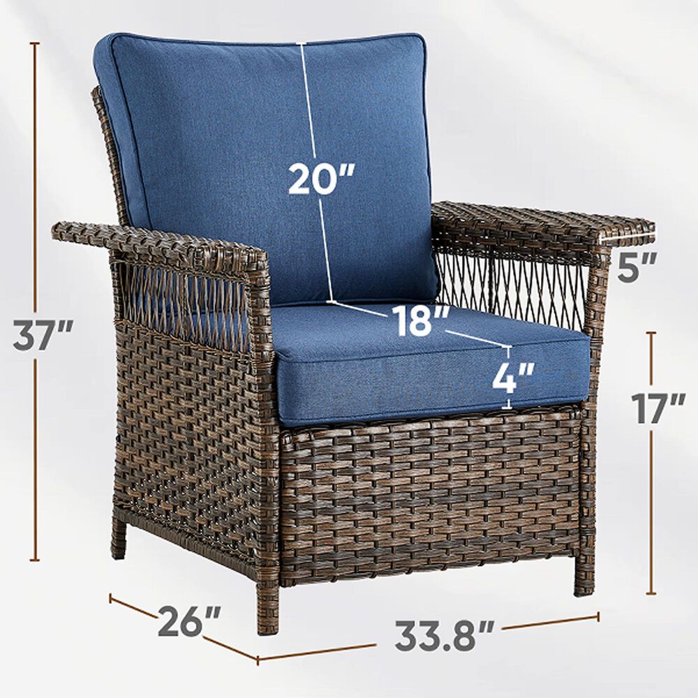 Sunwell Garden Patio Sationary Chair in Navy (Set of 2), , large