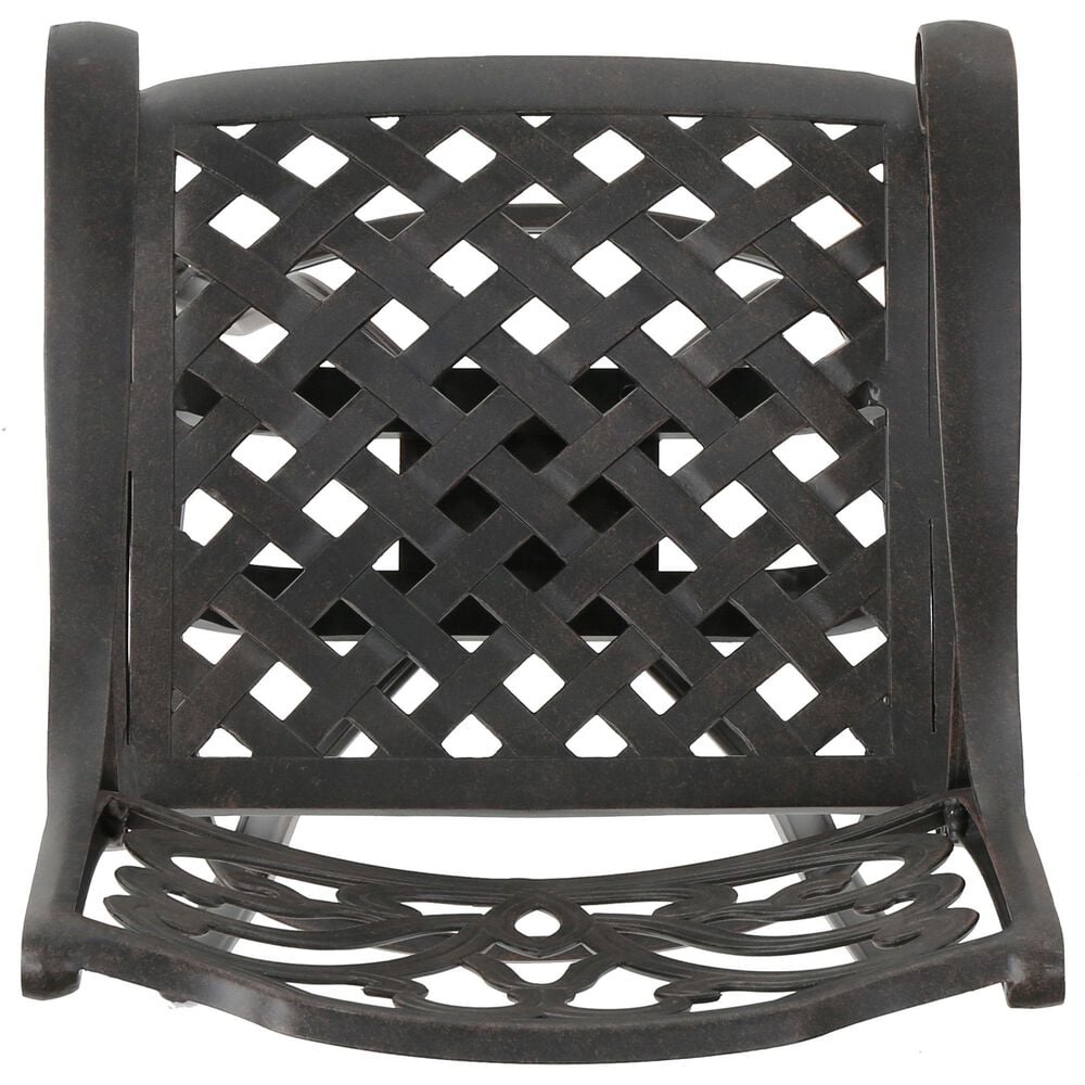 Hearth and Haven Outdoor Aluminum Swivel Barstool with Scrolled Arms in Bronze, , large
