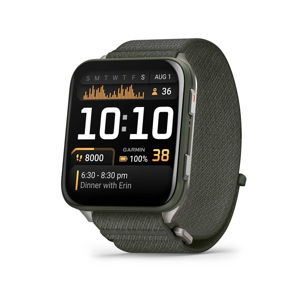 Garmin Venu X1 GPS Smartwatch - Moss with Titanium Caseback and Moss ComfortFit Nylon Band, , large