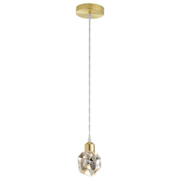 Lite Source Dodson LED Mini Pendant in Polished Brass and Crystal, , large
