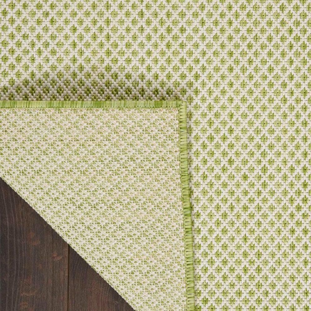 Nourison Courtyard Ivory and Green 2&#39; x 3&#39; Indoor/Outdoor Area Rug, , large