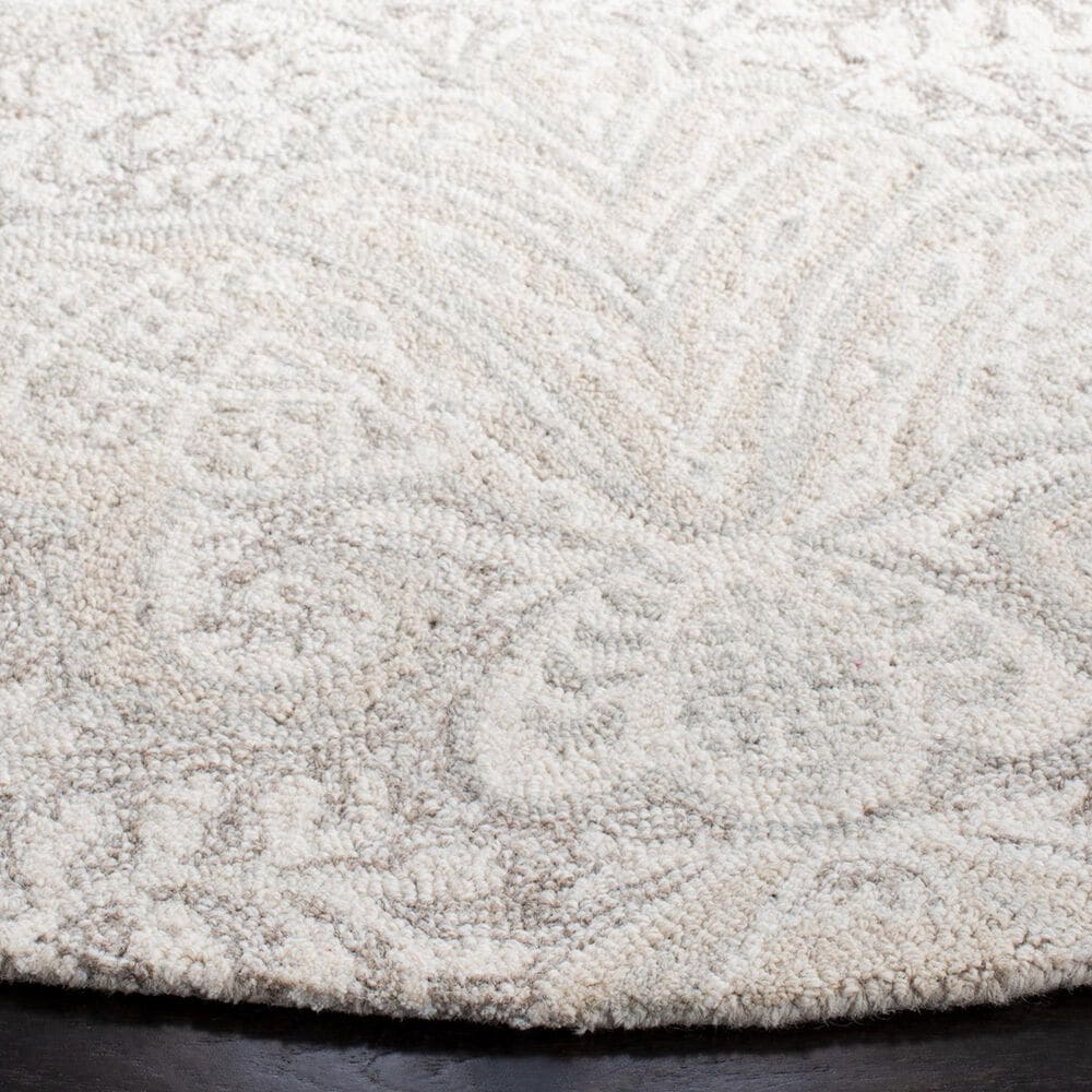 Safavieh Micro-Loop Damask 5&#39; Round Beige Area Rug, , large