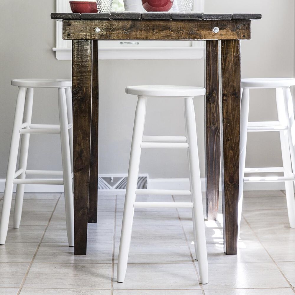 Lakeside Garland Round Barstool in White, , large