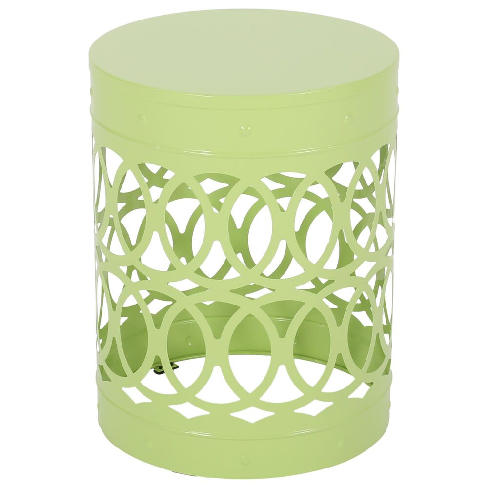Hearth and Haven Outdoor Side Table with Overlapping Circle Design in Green, , large