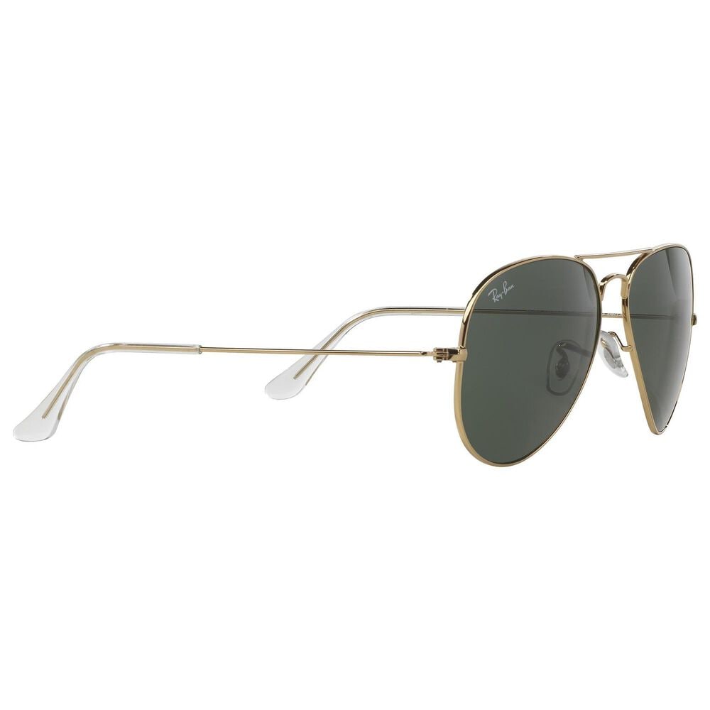 Rayban Glasses Aviator Classic Sunglasses with G-15 Green Lenses in Polished Arista Gold, , large