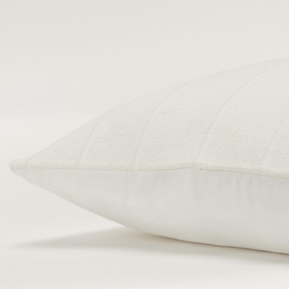 Rizzy Home 20&quot; x 20&quot; Striped Down Filled Throw Pillow in Ivory and Silver, , large