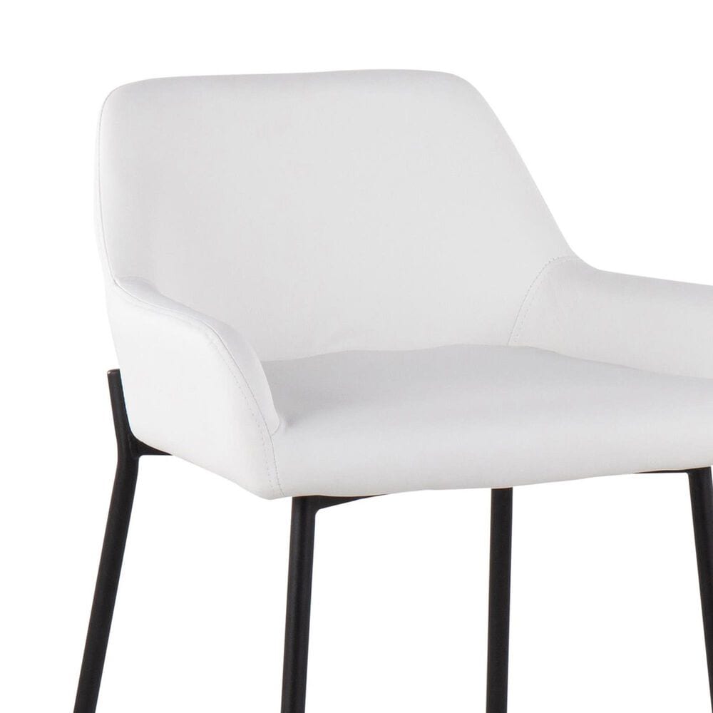 LumiSource Daniella Counter Stool with White Upholstery in Black (Set of 2), , large