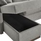 Lifestyle Solutions Edgewood Stationary Convertible Sleeper Sectional in Light Gray, , large