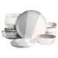 Godinger Silver Piermont 16-Piece Dinnerware Set in White, Grey and Dark Grey, , large