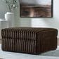 Ashley Midnight-Madness Oversized Accent Ottoman in Chocolate, , large