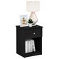 HOMLUX 1-Drawer Modern Nightstand with Knob Handle in Black Oak, , large