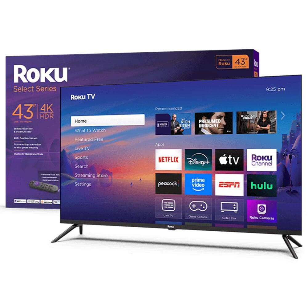 Roku 43" Class Select Series 4K LED in Black - Smart TV, , large