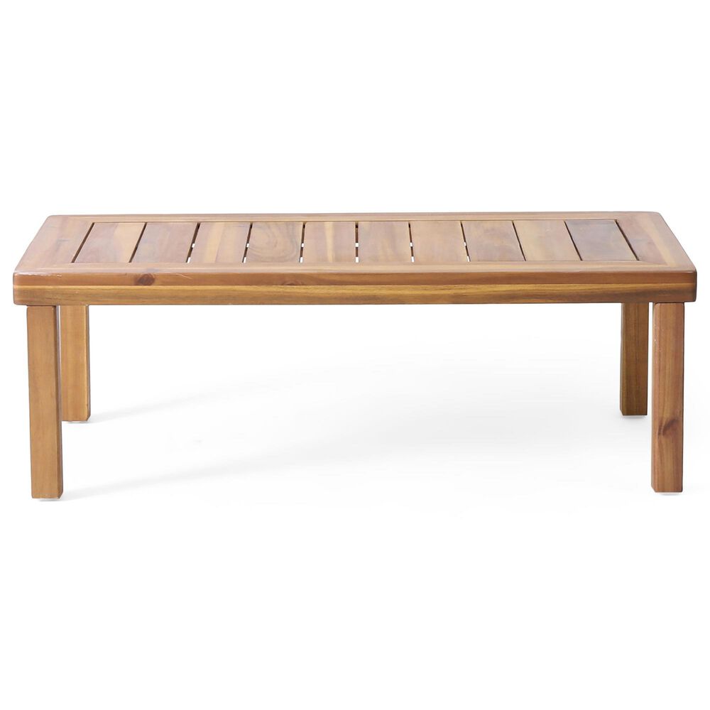 Hearth and Haven 2-Piece Patio Conversation Set with Cream Cushion in Teak, , large