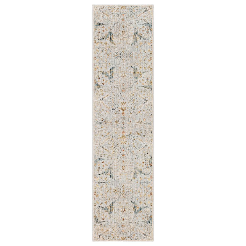 Surya Reina Denim, Light Gray, Cream, Tan, Mustard, Olive and Rust 2"7" x 10" Runner, , large