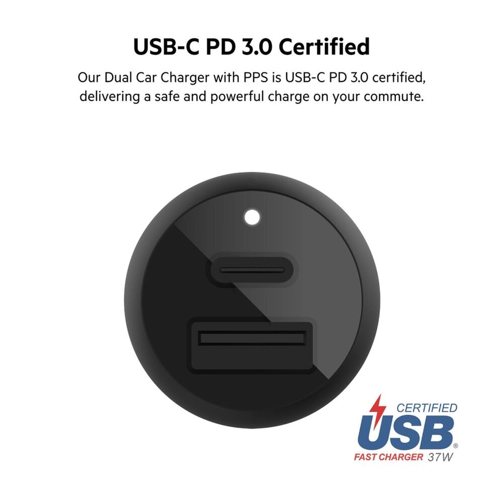 Belkin BoostCharge 37W Dual Car Charger with PPS in Black, , large