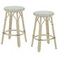Furniture of America Eldridge 26" Patio Bar Stool in Natural and Blue (Set of 2), , large