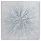 Maple and Jade 39" x 39" Canvas Starburst Radial Wall Art with Silver Frame in White, Blue and Gray, , large