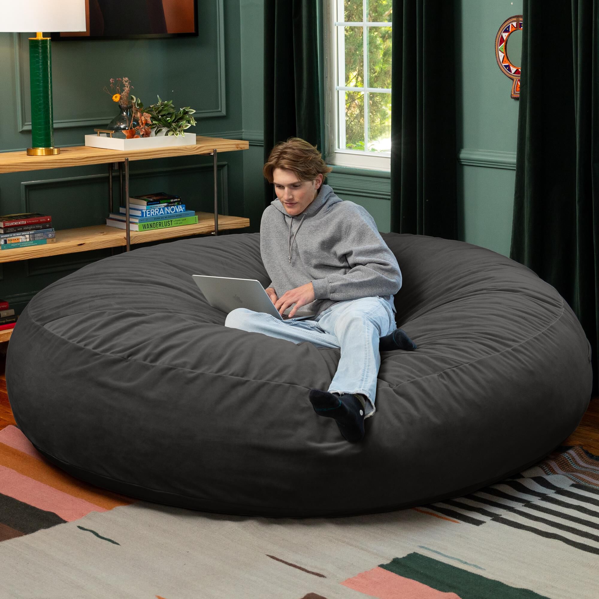 Jaxx Cocoon XL 7' Bean Bag Chair in Black