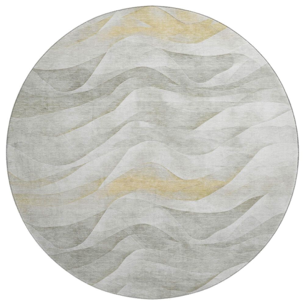 Dalyn Rug Company Pacifica PA3 8" Round Silver Area Rug, , large