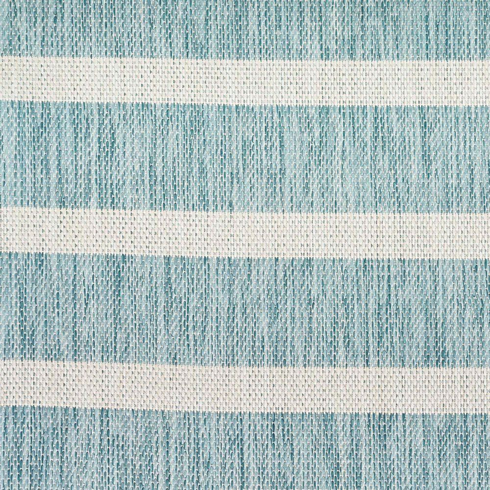 Nourison Positano POS03 Aqua and Ivory 4&#39; x 6&#39; Indoor/Outdoor Area Rug, , large