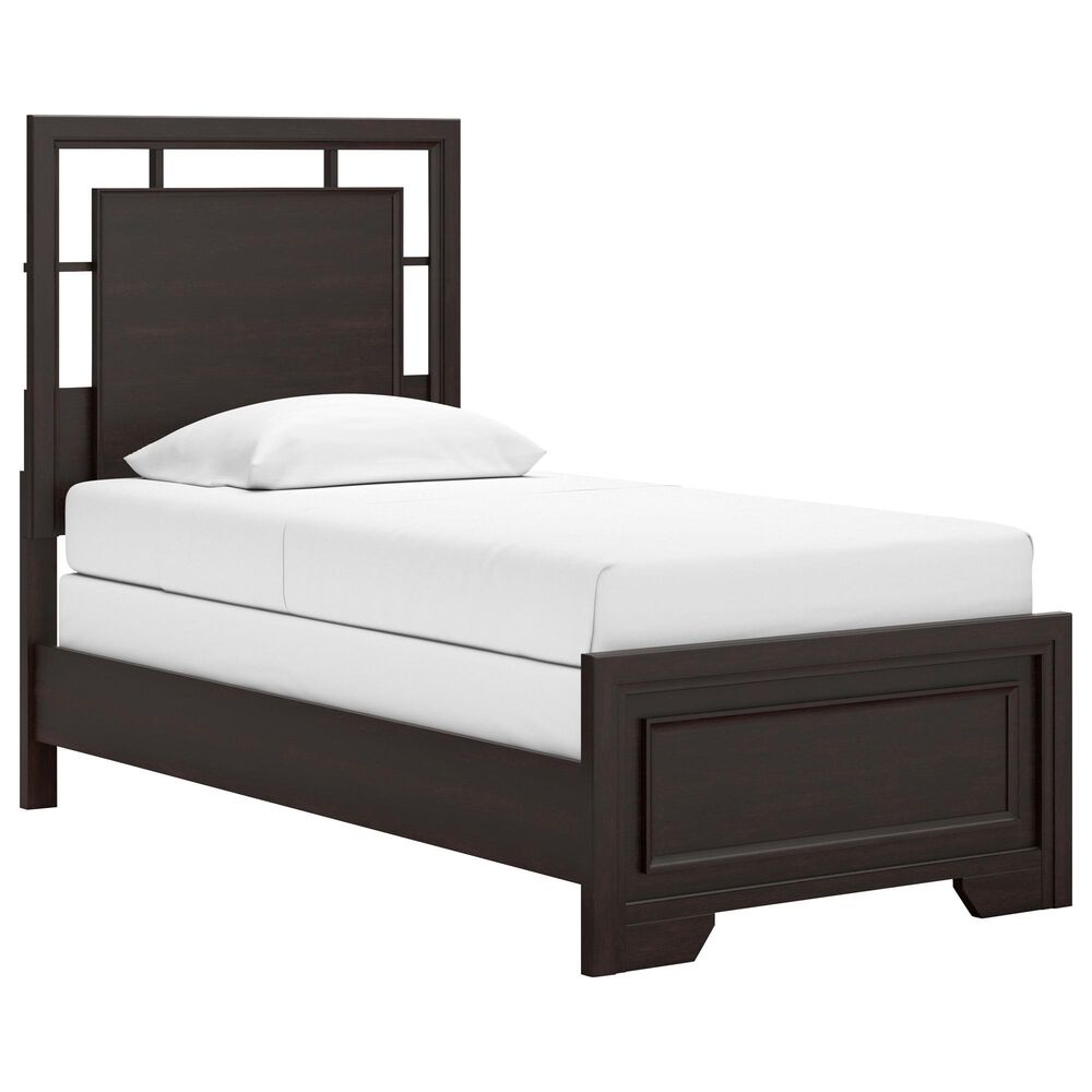 Ashley Covetown Twin Panel Bed in Dark Brown, , large