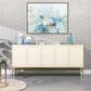 Jennifer Taylor Home Gemini Sideboard in White Lacquer and Gold, , large