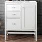 James Martin Vanities Addison 30" Single Vanity Cabinet in Glossy White with 3 cm White Zeus Quartz Top and Rectangular Sink, , large