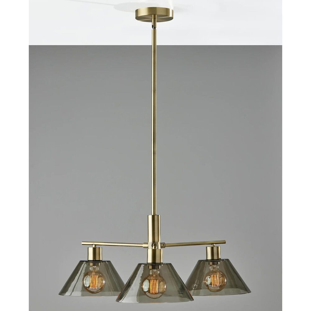 Adesso Zoe 3-Light Chandelier in Antique Brass, , large