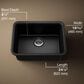 Kohler Cairn 24.5" Undermount Single-Bowl Kitchen Sink in Matte Black, , large