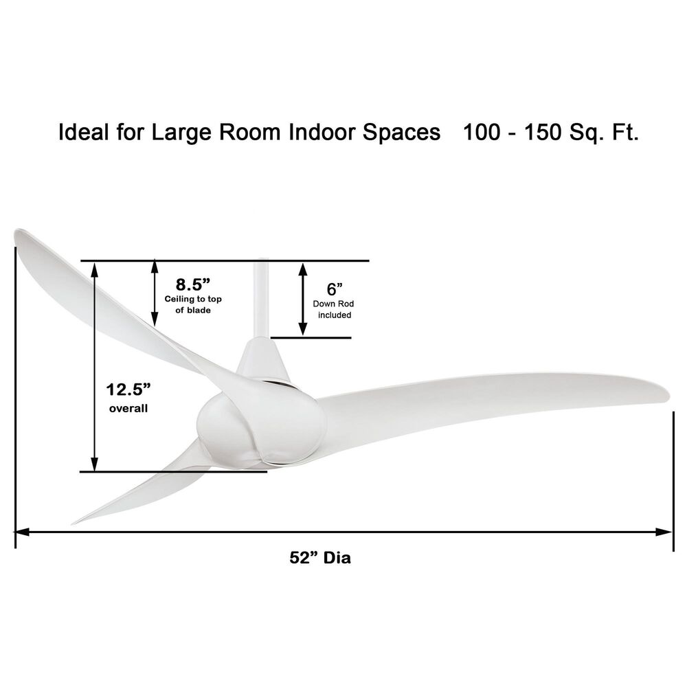 Minka-Aire Wave 52" Ceiling Fan in White, , large