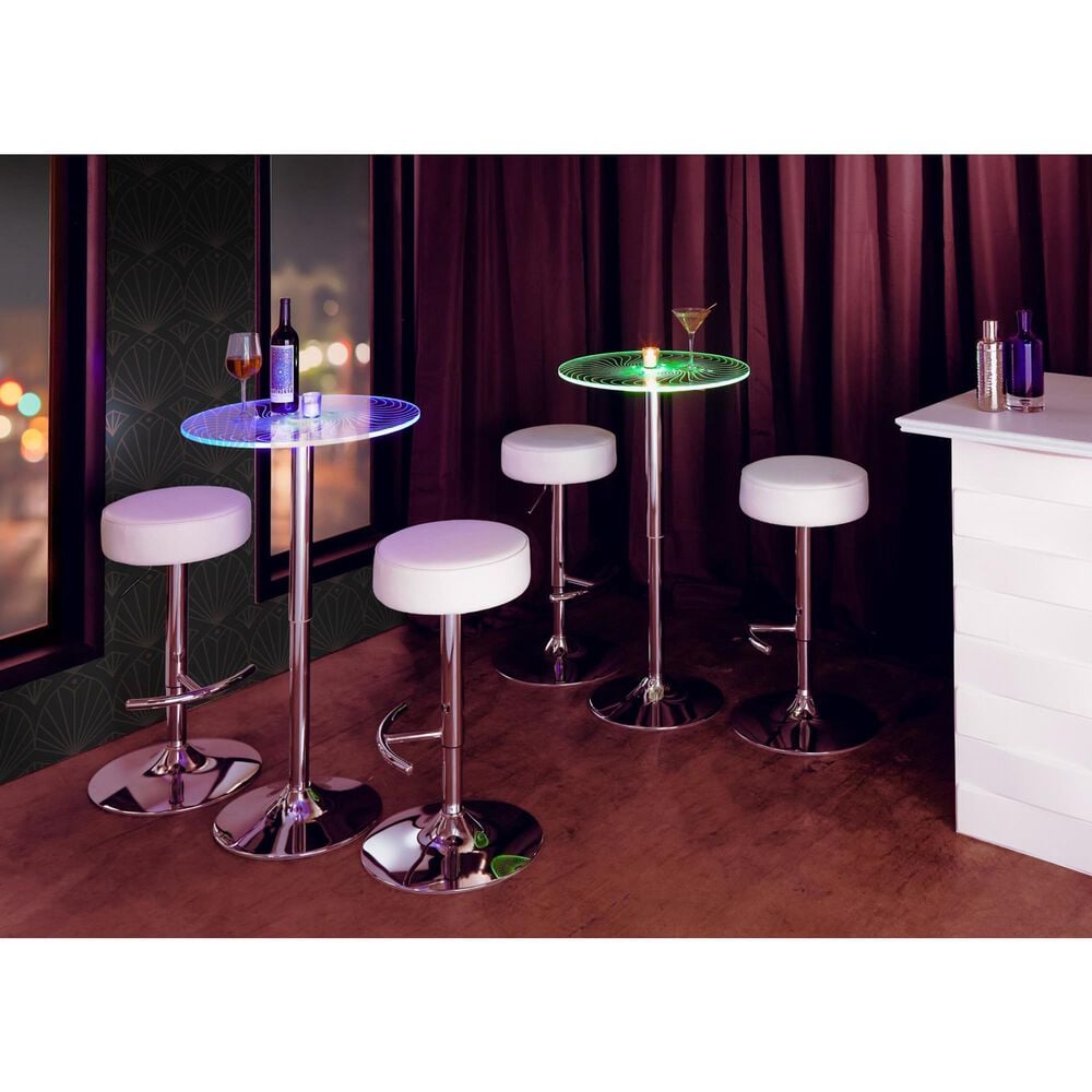 Lumisource Spyra Bar Table in Clear and Chrome - Table Only, , large