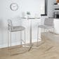 Lumisource Fuji High Back Barstool with Grey Fabric in Stainless Steel (Set of 2), , large