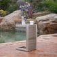 Hearth and Haven Cape Coral C-Shaped Patio Side Table in Silver, , large