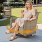 HOMLUX 5-Piece Outdoor Conversation Set with Solar Lighting Table in Beige, , large