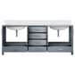 Lexora Home Jacques 80" Double Bathroom Vanity in Dark Grey with 2 cm White Cultured Marble Top and Rectangular Sinks, , large