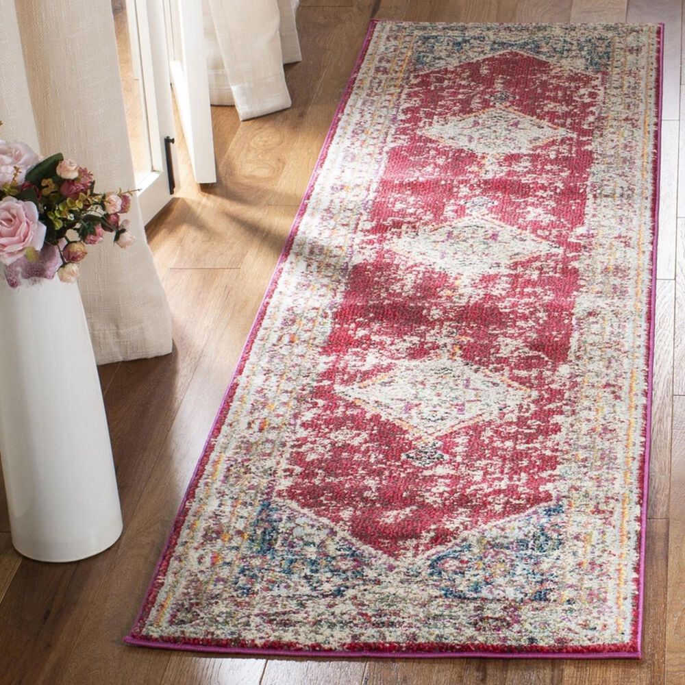 Safavieh Monaco MNC257A 2&#39;2&quot; x 8&#39; Ivory and Red Runner, , large