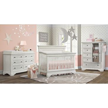Eastern Shore Olivia Crib, Dresser and Hutch in Brushed White, , large
