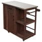 Hearth and Haven Outdoor Kitchen Island Cart with Stainless Steel Top, Towel and Spice Racks in Dark Brown, , large