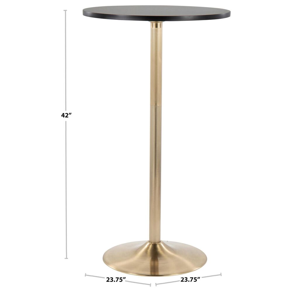 Lumisource Pebble Adjustable Bar Table in Black and Gold, , large
