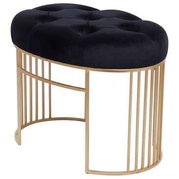 Maple and Jade 24" Velvet Bench in Black, , large