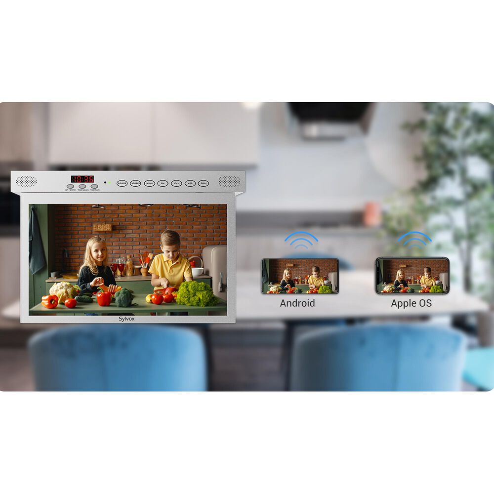 Sylvox 15.6" Smart Under TV for Kitchen in Sliver Shop NFM