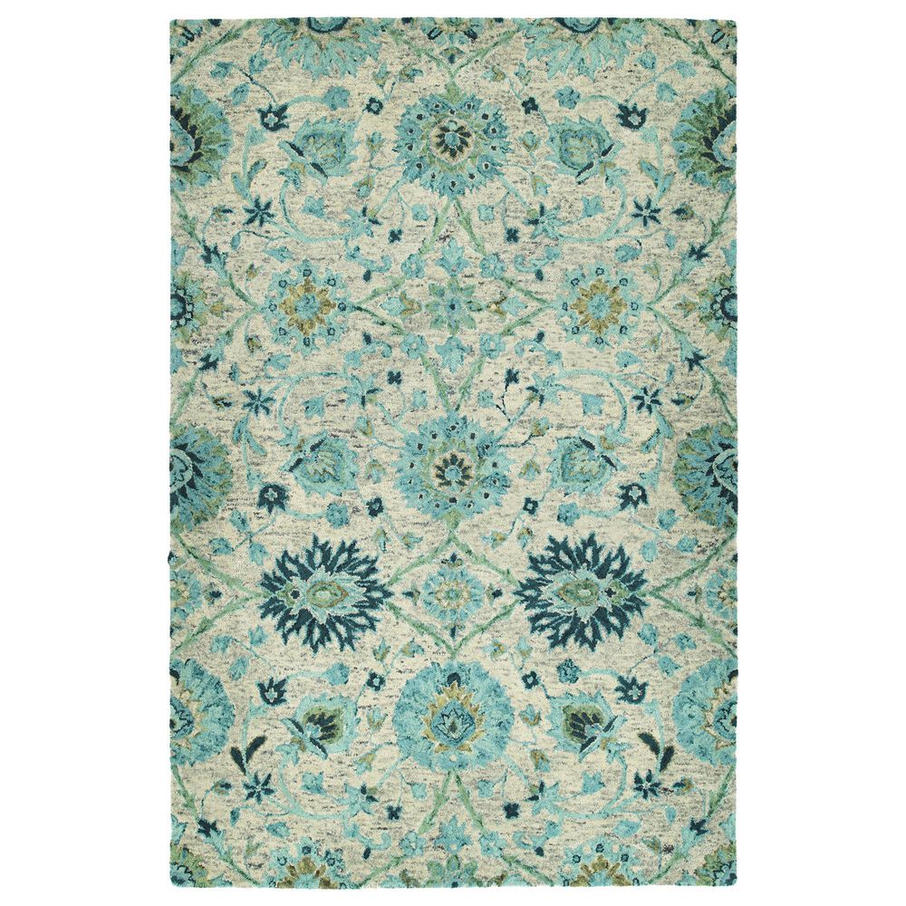 Kaleen Rugs Chancellor 8" x 10" Turquoise, Mist, Dark Jade, Denim and Moss Area Rug, , large