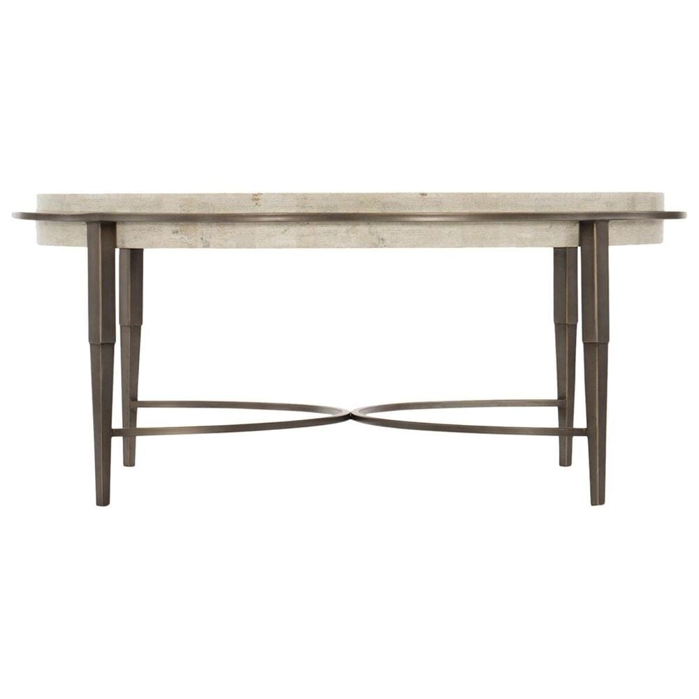 Bernhardt Barclay Round Cocktail Table in Antique Pewter, , large
