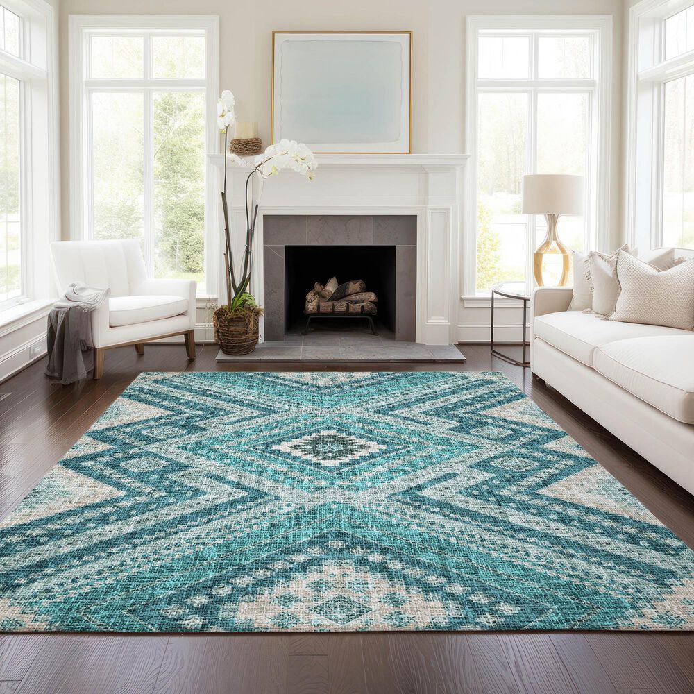 Dalyn Rug Company Portico PO5 Teal 10&#39; x 14&#39; Area Rug, , large