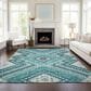 Dalyn Rug Company Portico PO5 Teal 10" x 14" Area Rug, , large