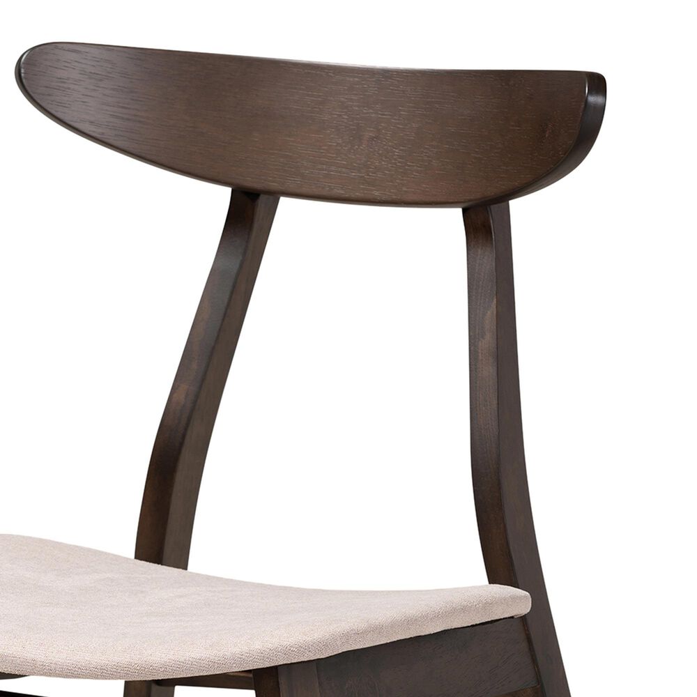 Baxton Studio Britte Side Chair with Beige Cushion in Dark Oak Brown (Set of 4), , large